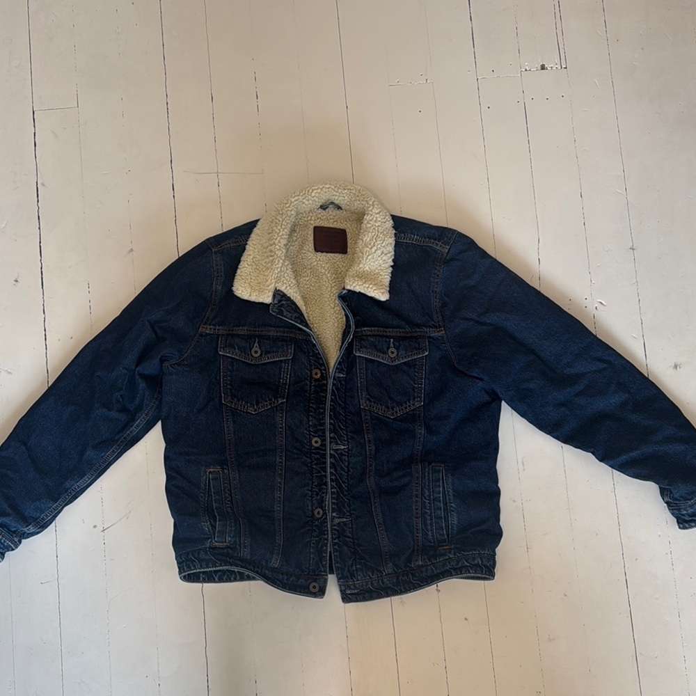 Vintage Abercrombie Denim Jacket with Sherpa Lining